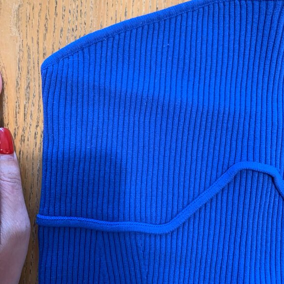 Dynamite ribbed royal blue cropped tube top - Picture 5 of 5